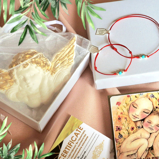 Подарък за новородено бебе, подаръци за майка и бебе, подарък при раждане на бебе, червен конец за бебе синьо око