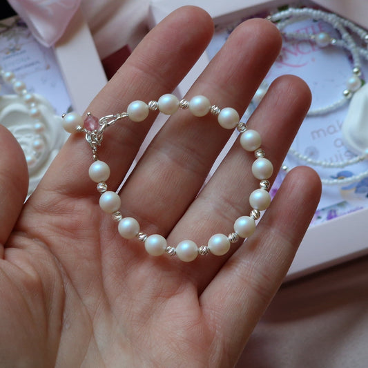 Луксозни подаръци за бебе момиче, подарък за дете момиче, Луксозни подаръци за момиче за рожден ден, перли за дете, бижута за деца, детска гривна подаръци за момиче дете на 4, 5, 6, 7, 8, 9, 10, 11, 12. Подарък за Рожден Ден на момиченце