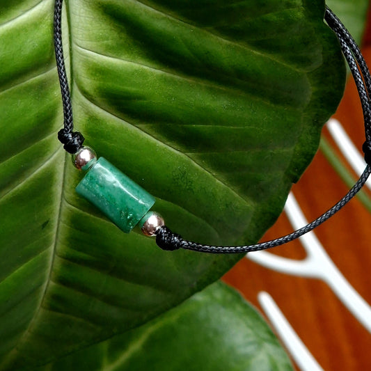 Изумруд гривна с черен конец, гривни с Изумруд, луксозни подаръци за жени, подарък за мъж, гривна с емералд, изумруд сребро