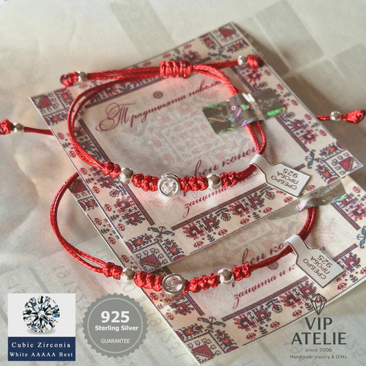 Подаръци за мама и бебе две гривни сребърни с циркон, луксозен подарък за бебе и майка, комплект подарък за новородено бебе, червен конец за майка и бебе