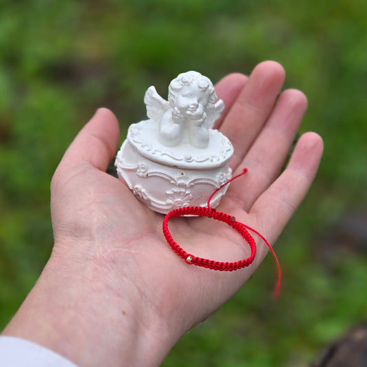 Луксозни подаръци за новородено бебе гривна с червен конец и злато, подарък за погача на бебе момче или момиче, подарък при раждане на бебе, подарък за кръщене злато за бебе