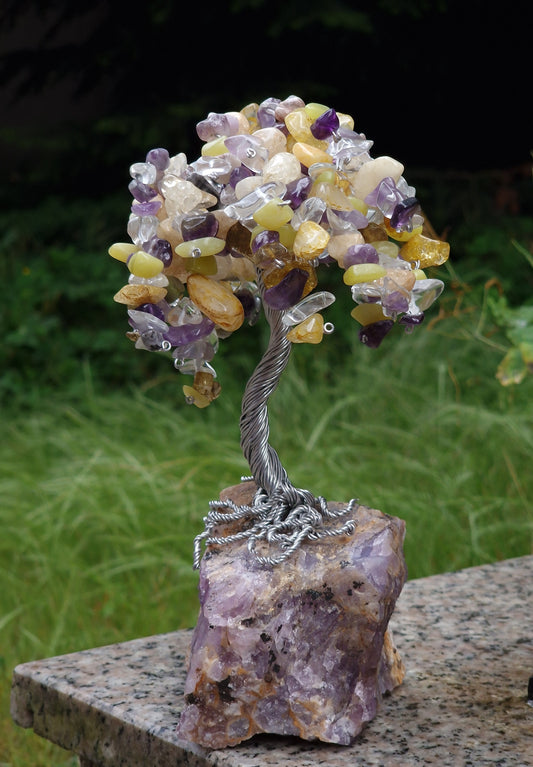 Дръвче с камъни, уникални подаръци за рожден ден, подарък за лекар за благодарност, подарък за човек, който си има всичко, дървото на живота от естествени камъни, дървото на щастието