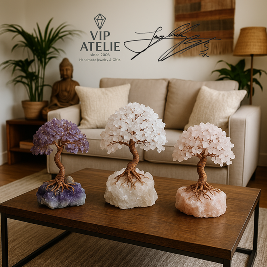 Дръвче с аметист, дървото на дома и късмета, дървото на живота от естествени полускъпоценни камъни аметист, големи дръвчета с камъни, уникални подаръци