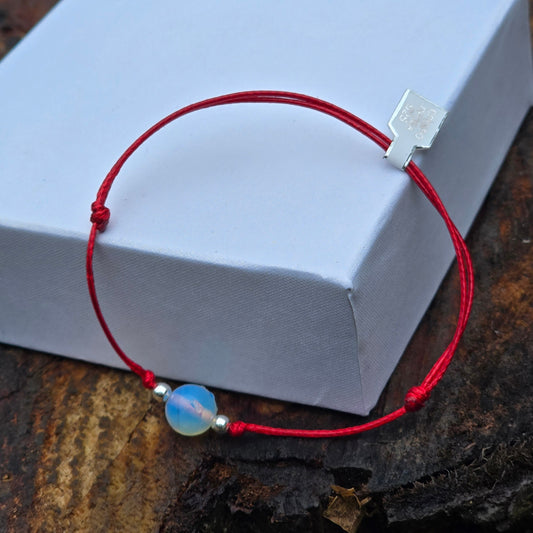 Гривни с лунен, бижута с червен конец сребро естествени камъни