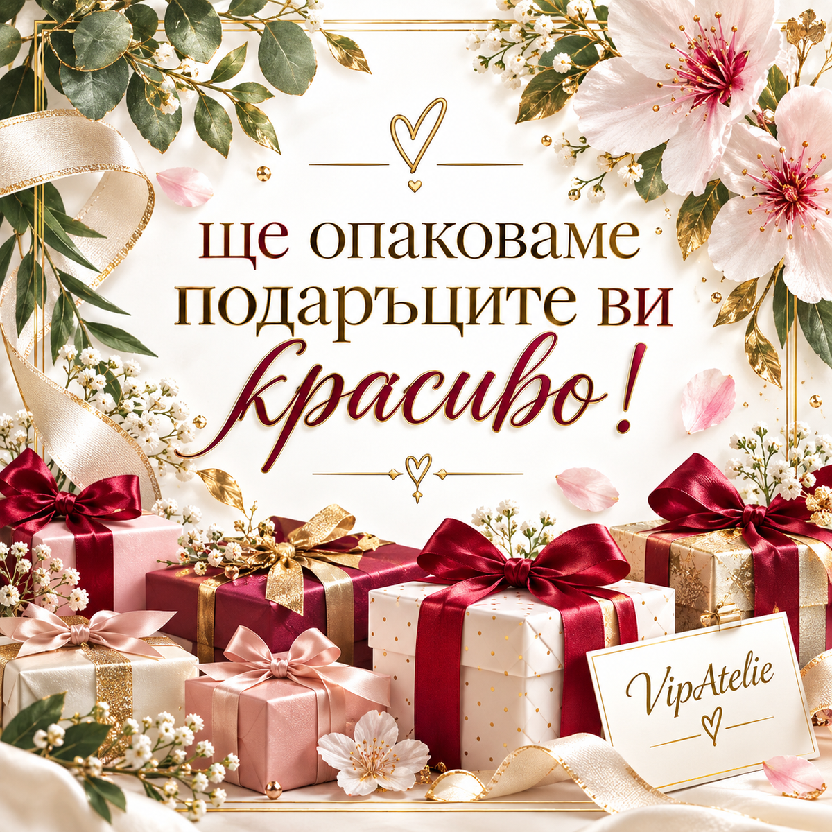 Опаковка на подаръците от VipAtelie