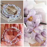 Гривни с лилави камъни кунцин скъпоценни , уникални бижута с естествени камъни, бижу за подарък