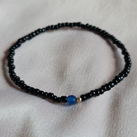 Черна гривна със злато, златна черна гривна, злато подарък