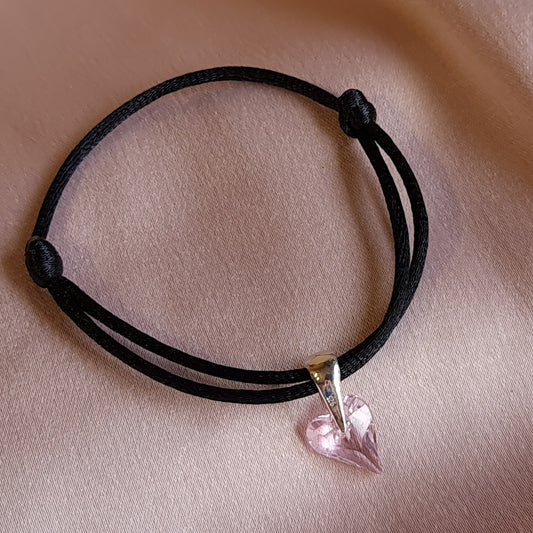 Колие сърце Сваровски, Сребърно колие сърце Сваровски, Swarovski розово сърце, сребърни бижута Сваровски, Луксозни подаръци за жени Swarovski, Сваровски подарък гривна сърце