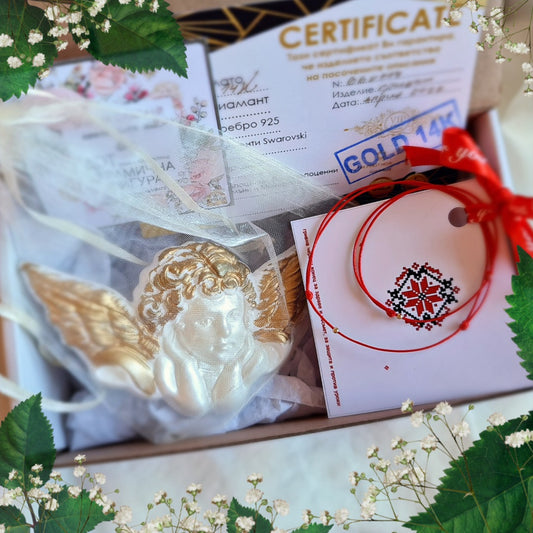 Червен конец против уроки за бебе злато, подаръци за новородено бебе, подаръци за мама и бебе, златна гривна с червен конец за бебе, подарък за мама и бебе