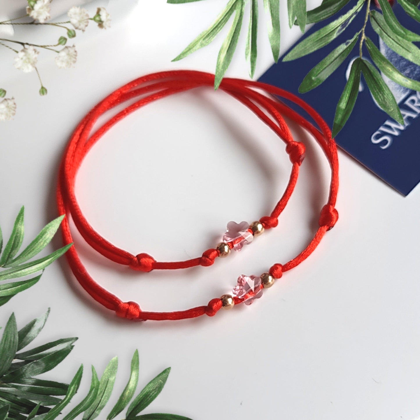 Подарък за Мама и Бебе или Дете Комплект Две Гривни Swarovski Цветя "Fiore"