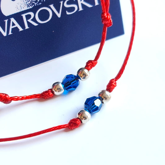 Подаръци за новородено бебе и майка червен конец синьо камъче