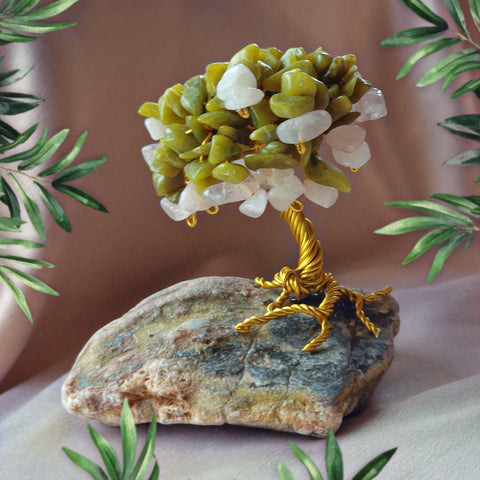 Дръвчета с камъни турмалин, дръвче от естествени камъни, дървото на живота от камъни