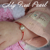 Луксозни подаръци за бебе момиче, подарък за новородено бебе момиче, злато с перли за бебе, перла, гривни с червен конец за бебе