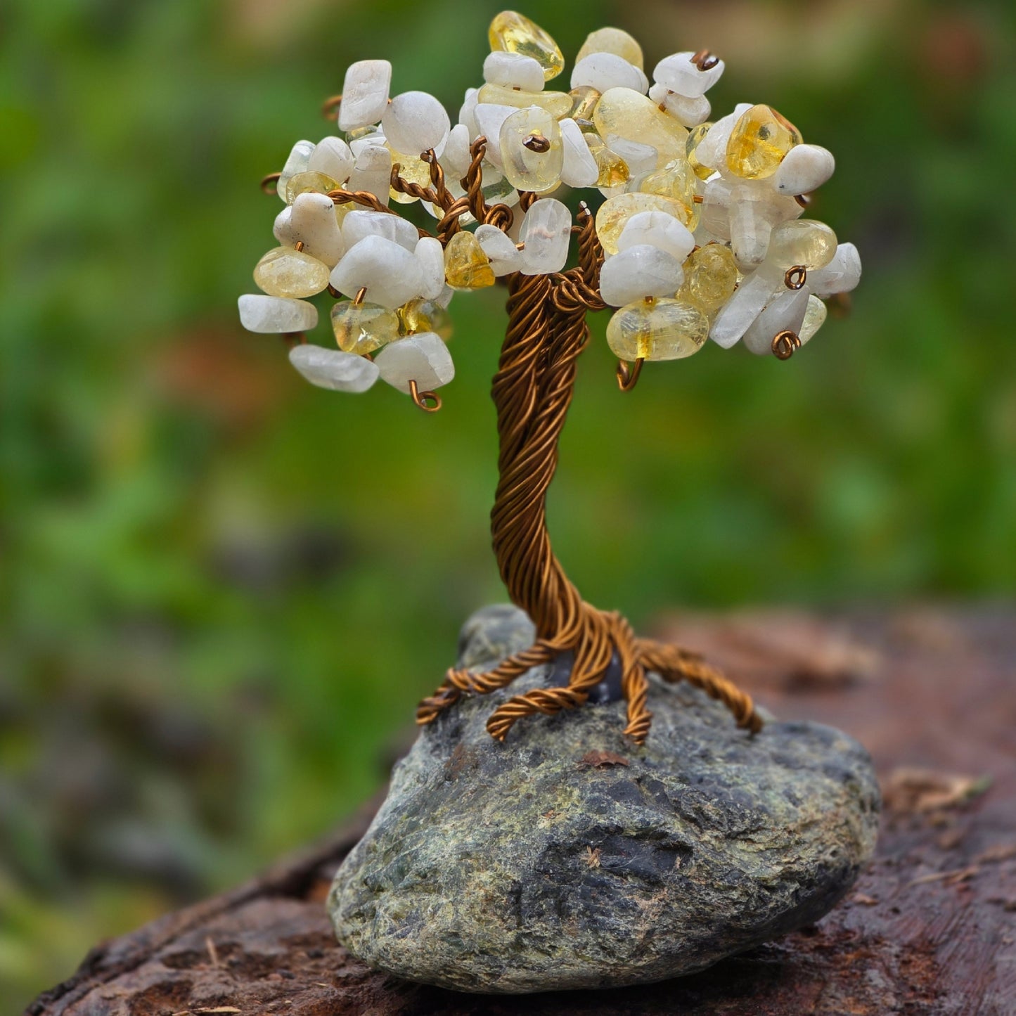 Дървото на Живота от естествени камъни Лабрадорит, дръвчета с естествени камъни, дръвчета от камъни, дръвче с камъни 