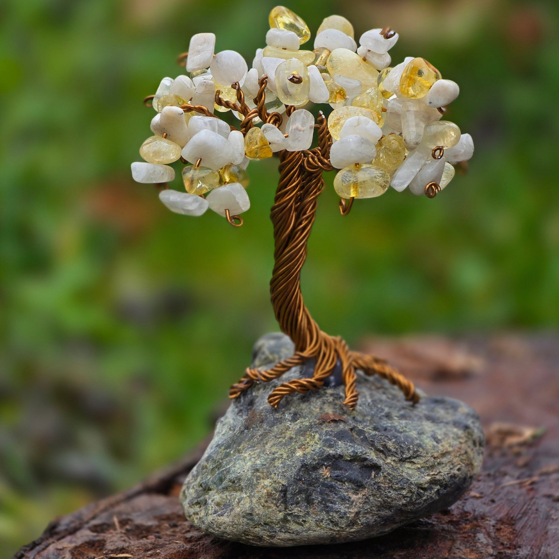 Дървото на Живота от естествени камъни Лабрадорит, дръвчета с естествени камъни, дръвчета от камъни, дръвче с камъни 