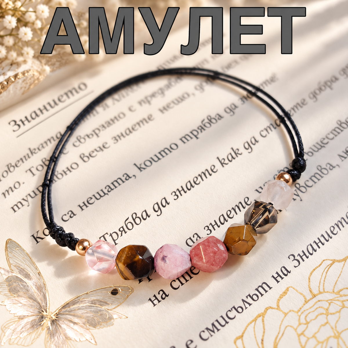 Амулет с Естествени Камъни за Здраве, Късмет и Защита – Aviva Zera