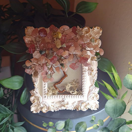 Уникален подарък, Дръвчета с камъни розов кварц, символичен подарък, подарък за лекар, подарък за благодарност, подарък за юбилей, подаръци за рожден ден на жена, луксозни подаръци за жена, арт подаръци, уникални подаръци, дървото на живота от естествени камъни, идея за подарък на жена рожден ден